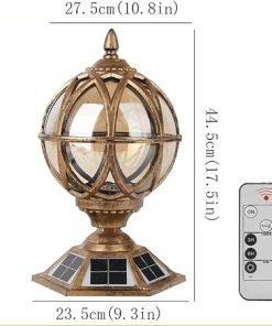 Spherical Wall Sconces Solar Pillar Lights Waterproof Garden Lamps 2