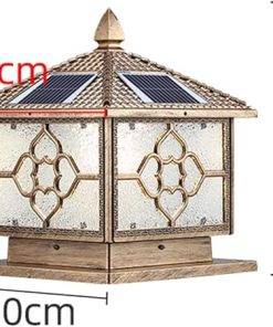 Vintage Solar LED Column Lamp Outdoor Garden Path Light Fixture 2