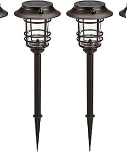 Solar LED Security Pathway Lights 4-Pack with Motion Detection