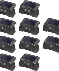 10-Pack Outdoor Solar Step Lights for Stairs and Railings