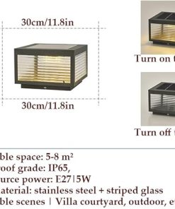 Modern Solar LED Outdoor Post Light Waterproof Garden Landscape Lamp 2