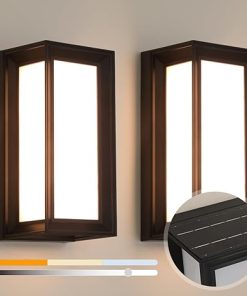 LED Solar Wall Lights with Remote Control for Garden Security Pack