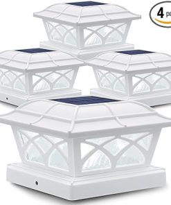 SIEDiNLAR Solar Post Cap Lights 2 Color Modes 8 LEDs for Fences