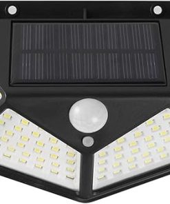 100 LED Solar Wall Light Motion Sensor Waterproof Outdoor Garden Lamp