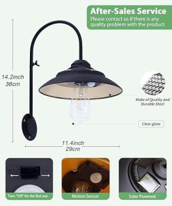 Goodeco Solar Barn Lights Outdoor Metal Design with Motion Sensor 2