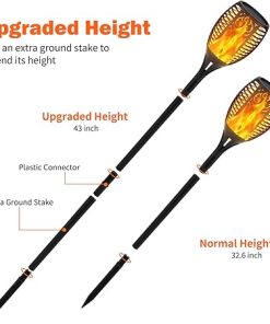 Solar Torch Lights 96 LED Outdoor Flickering Garden Landscape Lighting 2