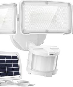 LEPOWER 1600LM LED Solar Security Motion Lights for Outdoor Use