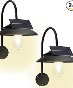 Goodeco Solar Barn Lights Outdoor with Motion Sensor and LED Bulbs