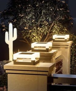 Solar LED Pillar Lights Waterproof Outdoor Column Lamp for Garden 2