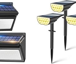 Baxia Technology 100 LED Solar Motion Sensor Lights 2 Pack Warm White