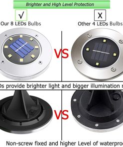 Biling Solar Disk Lights 4 Pack Waterproof LEDs for Outdoor Use 2