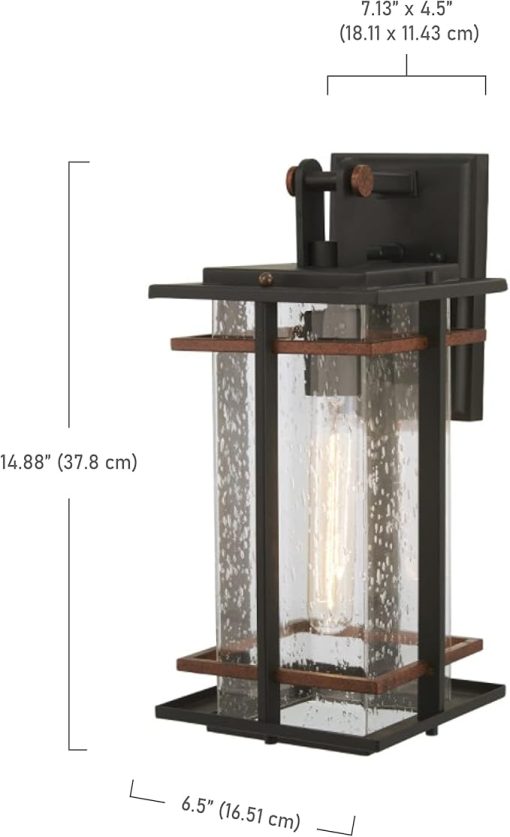 Minka Lavery San Marcos Black Outdoor Wall Light 1-Light 60 Watts - Image 2