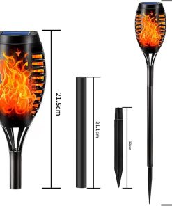 Outdoor Solar Torch Lights – 8 Pack 12 LED Garden Lamps with Flame Effect 2
