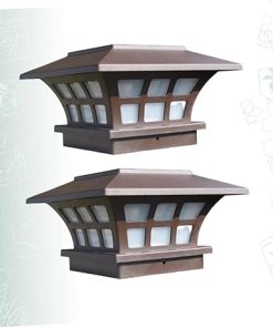 Solar Powered LED Column Lights for Outdoor Garden and Patio Use 2