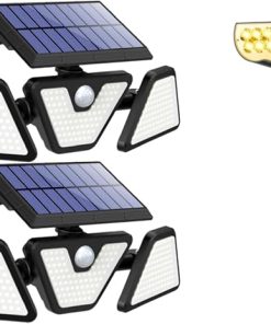 Motion Sensor Outdoor LED Lights 2 Pack and Solar Spot Lights 1 Pack