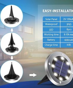 16 Pack Solar Ground Lights for Garden Outdoor Pathway and Walkway 2