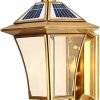 2pcs Solar Lamp Outdoor Post Light Column Pillar Lantern, Solar Powered Bollard Lamps Pillar Lighting Fixture, Outside Table Column Light for Gate Porch Patio Driveway 3