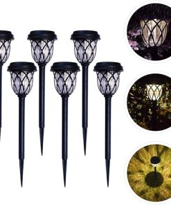 Beaupretty Solar Garden Stake Lights 6pcs LED Waterproof Outdoor Decor 2
