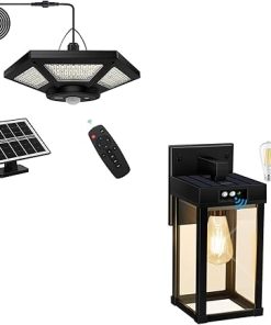 Solar Pendant and Wall Sconce Lights with Motion Sensor and Timer