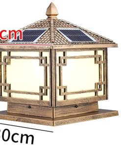 Traditional Solar Post Light Waterproof Outdoor Garden Lamp 2
