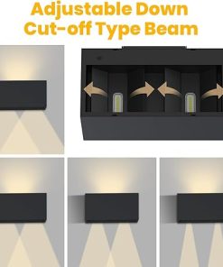 Dimmable 1400LM Solar Powered Outdoor Wall Light with Cube Design 2