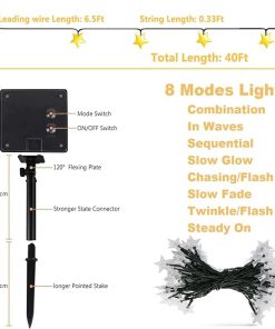 78ft 200 LED Solar Star String Lights Waterproof for Home Party 2