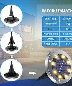 16 Pack Solar Ground Lights Waterproof Outdoor Pathway and Yard Decor 2