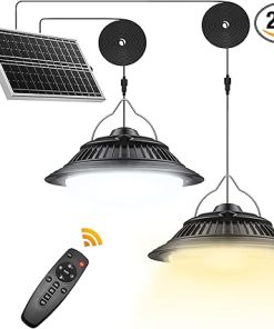 Dimmable Solar Shed Lights Indoor Outdoor Pendant Lights 2 Pack