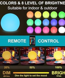 Solar Globe Light Outdoor Waterproof RGB Color Changing Orb Lamp 2