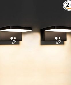 Solar Motion Sensor Outdoor Lights 2-Pack 600 Lumen Waterproof Garden