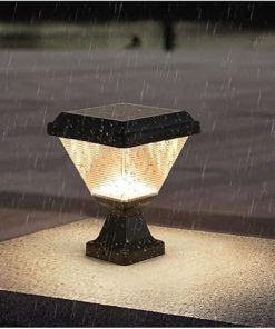 LED Solar Garden Pillar Lantern Lights for Outdoor Pathway Decor 2