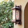 Chinese Solar LED Outdoor Wall Light Waterproof Garden Lantern Coffee 4