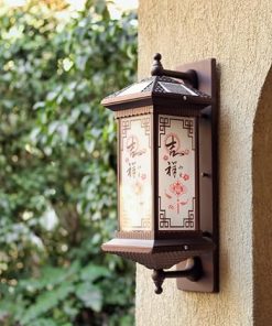 Rustic Waterproof Chinese Solar Wall Light for Outdoor Entrance