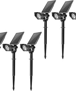 Solar Spotlights Outdoor 4 Modes Adjustable 3000K 6000K IP65 Waterproof