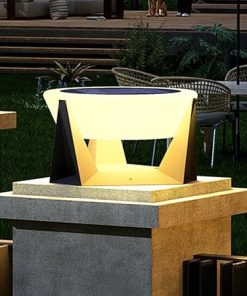 Modern Solar Pillar Lamp Post Light for Outdoor Landscape Use