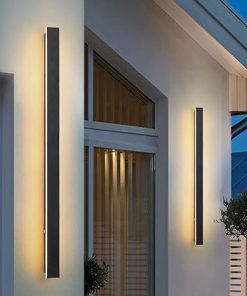 Outdoor Waterproof Wall Light Black Strip Sconce for Garden Lighting 2