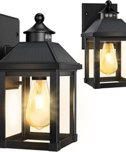 Solar Porch Lights Outdoor 2 Pack with Motion Sensor Waterproof Design