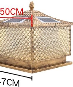 Outdoor Solar Post Light Waterproof Glass Lantern for Garden Pathway 2