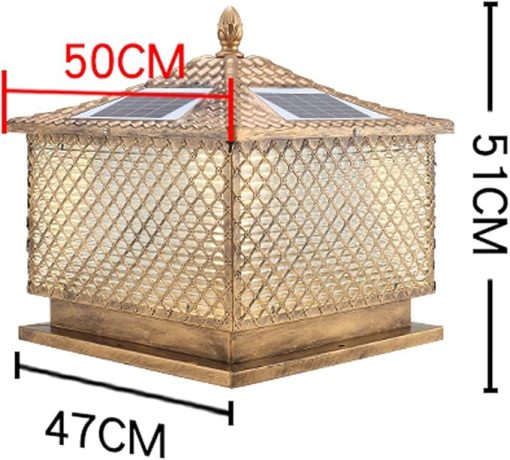 Solar Post Light Outdoor Aluminum Lantern for Garden Pathway Decor - Image 2