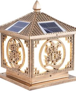 Outdoor Solar Column Lights for 4×4 Wooden Posts Waterproof Black