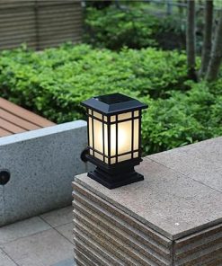 Waterproof Solar Post Light Outdoor Garden Fence Pillar Lamp E27 2
