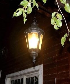 Solar Garden Lights E27 Pendant Fixture for Outdoor Patio Balcony 2