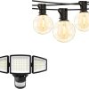 Lepro Bundle Solar Flood Light 3 Adjustable Heads and 50 ft String Lights 4