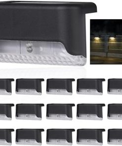 16 Pcs Solar Powered LED Deck Lights for Outdoor Pathways and Yards