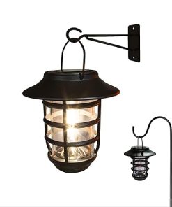 Nottingham Solar Hanging Coach Light Black for Outdoor Use