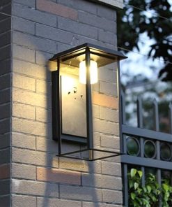 Solar Waterproof Outdoor LED Wall Lamp Metal Glass Sconce Light 2
