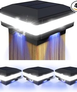 Sumaote Solar Post Cap Light 52 LEDs 160 Lumen Fits 4×4 5×5 Posts