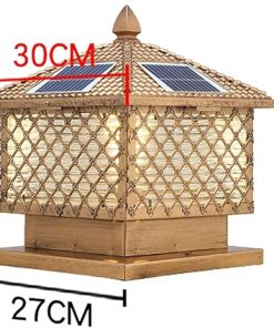 Solar Garden Post Light Outdoor Aluminum Lantern for Pathway Decor 2