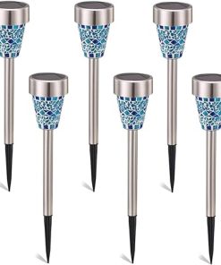 6-Pack LED Mosaic Solar Garden Pathway Lights for Outdoor Decor