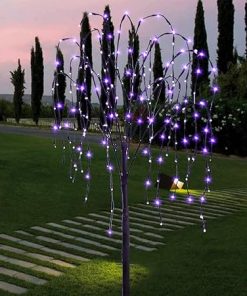 Purple 4.6 FT Waterproof Solar Willow Tree Plant for Garden Decor 2